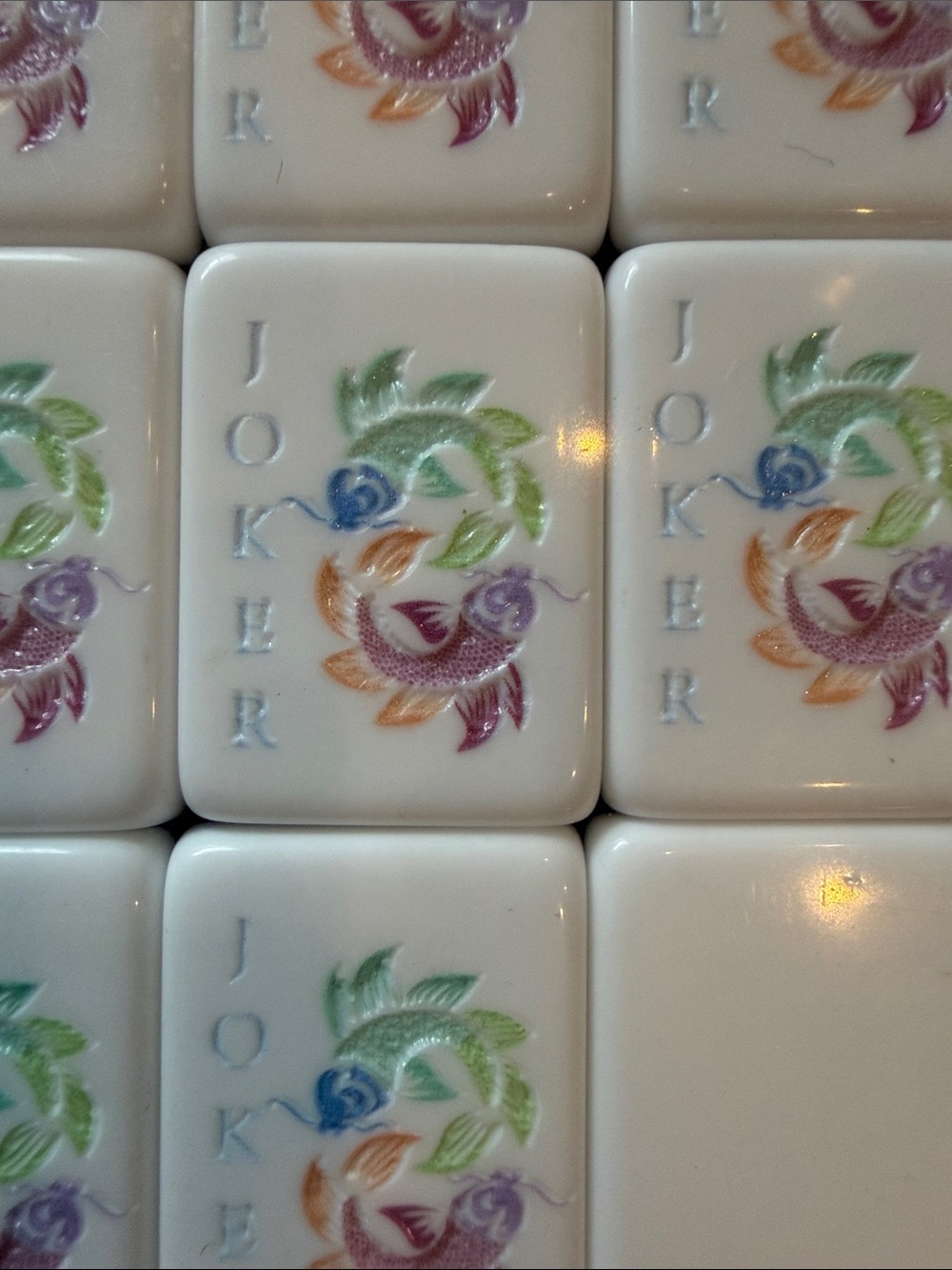 Pastel Mahjong Set on Turquoise  Game Mat - Picture 3 of 12